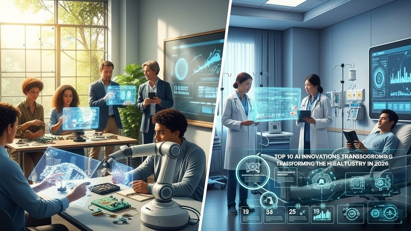 You are currently viewing Top 10 AI Innovations Transforming the Healthcare Industry in 2026: Synergizing Adaptive Machines with Human Creativity (With Invisible AI Reclaims Clinical Time Audio Overview & Quiz)